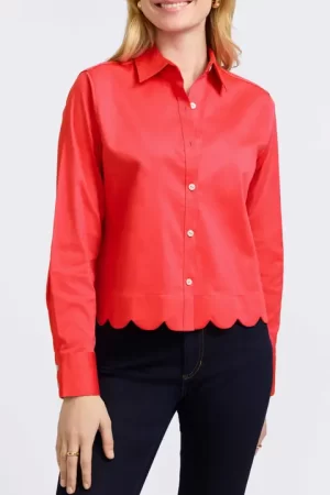 Olivia Cotton Seersucker, Full Sleeves, Button Down Women's Blouse