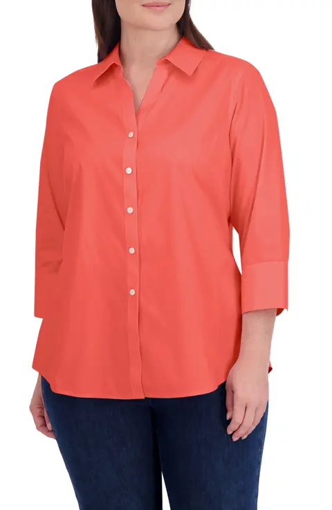 Olivia Cotton Seersucker, Full Sleeves, Button Down Women's Blouse - Image 2