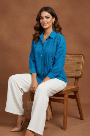 Amelia Schifflie White Tunic